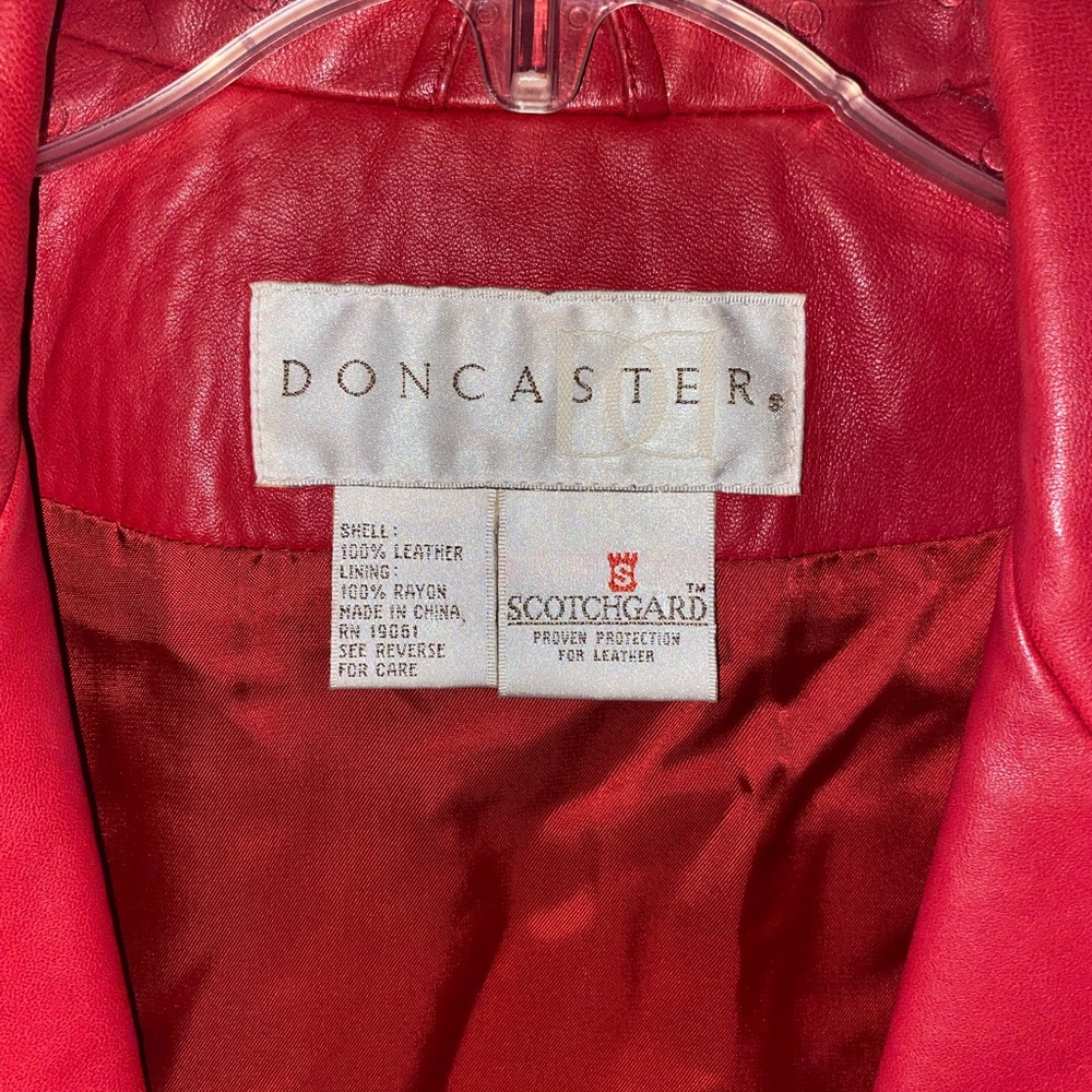 Don caster leather jacket red women size 2 - Picture 6 of 8